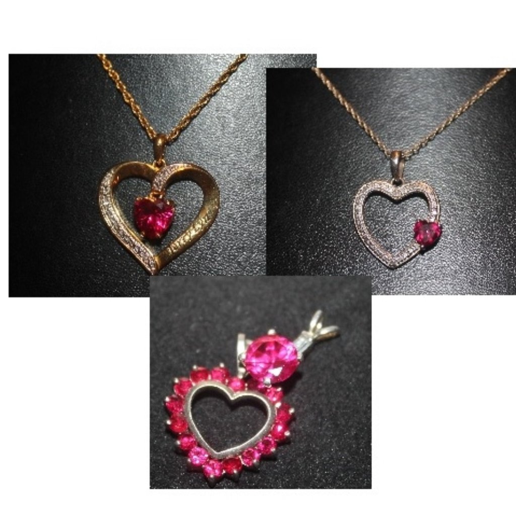 4pc Genuine Ruby Set 2 Gold Over 925 W Genuine Diamonds 2 925 Silver Pendants 99$